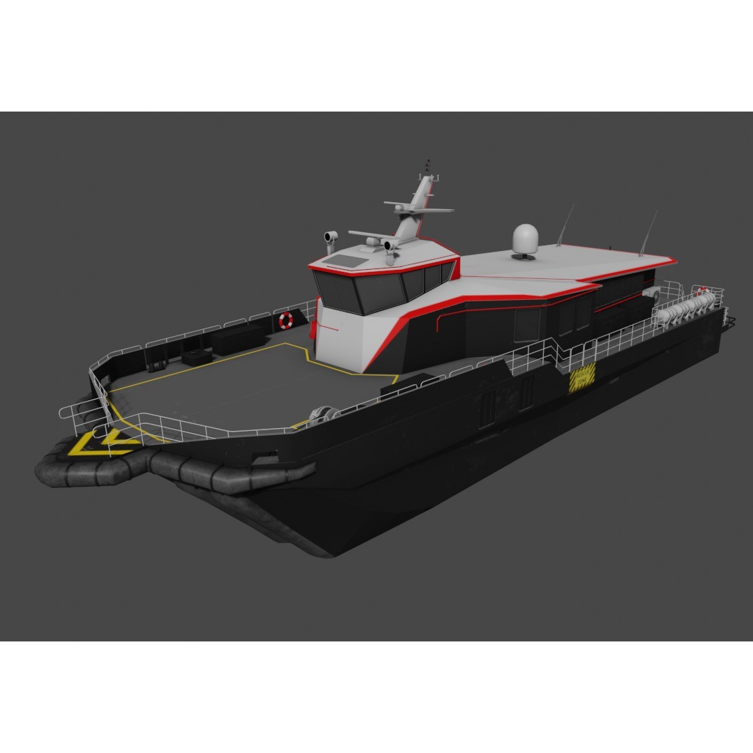 AIRCAT 35 Crewliner 3D Model – Low Poly Watercraft, FBX - View 3