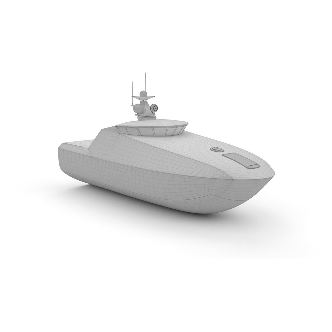 Naval Military Drone Boat 3D Model – PBR Game Ready, FBX