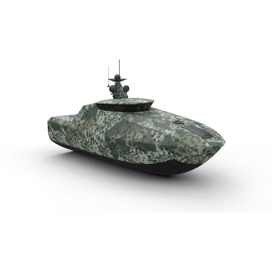 Naval Military Drone Boat 3D Model – PBR Game Ready, FBX - View 2