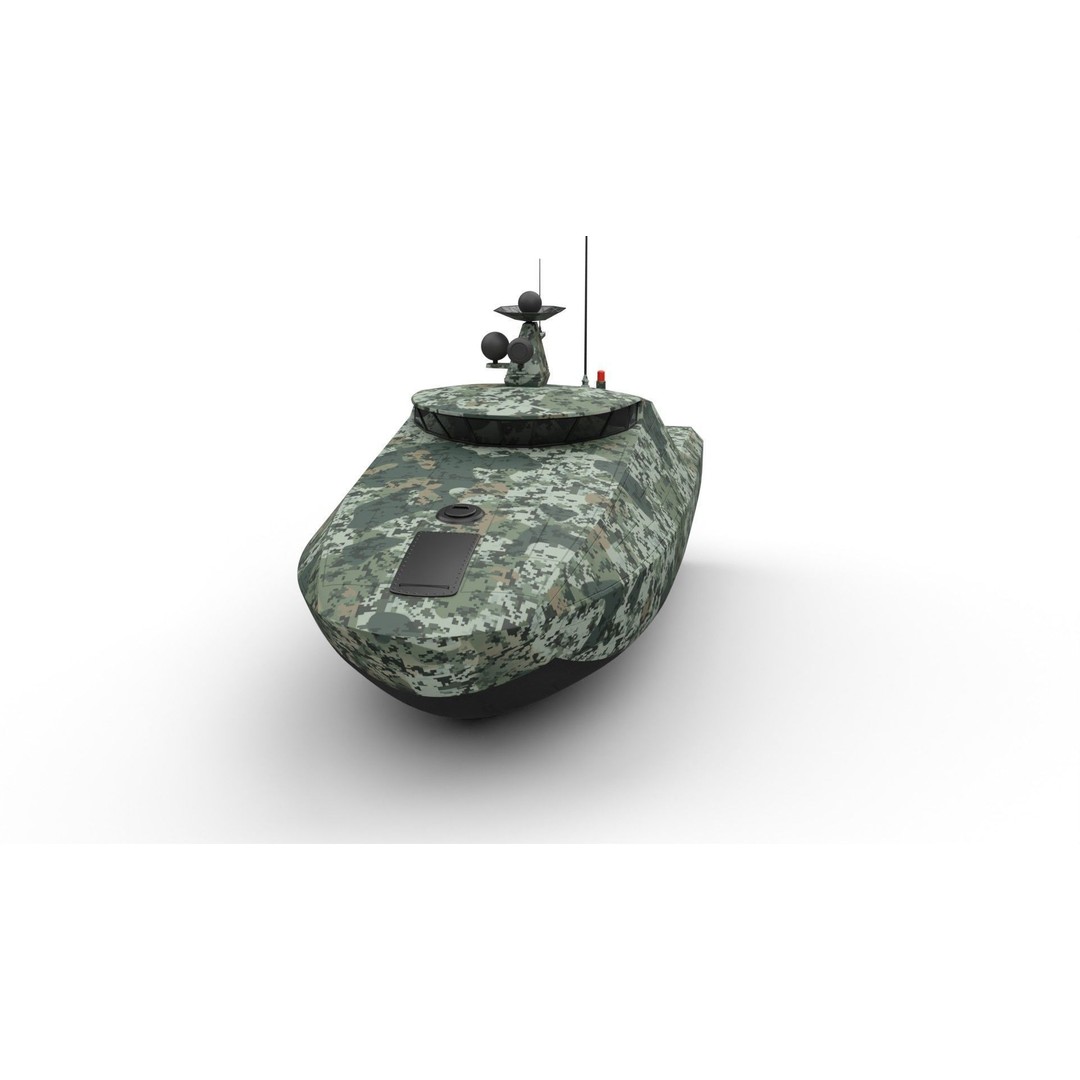 Naval Military Drone Boat 3D Model – PBR Game Ready, FBX - View 3