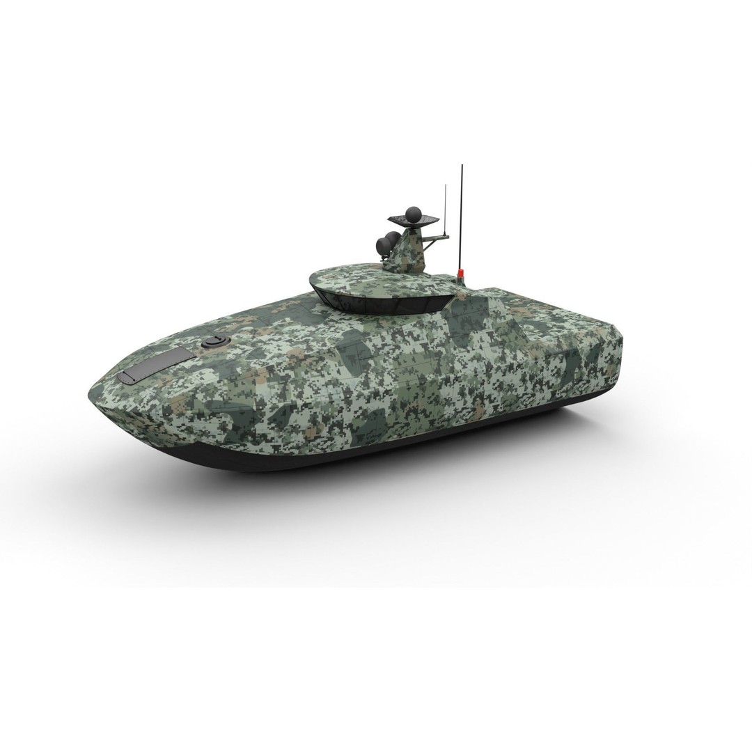 Naval Military Drone Boat 3D Model – PBR Game Ready, FBX - View 4