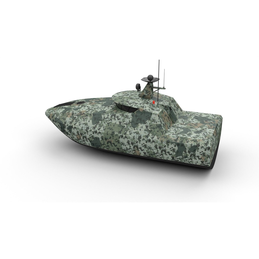 Naval Military Drone Boat 3D Model – PBR Game Ready, FBX - View 5