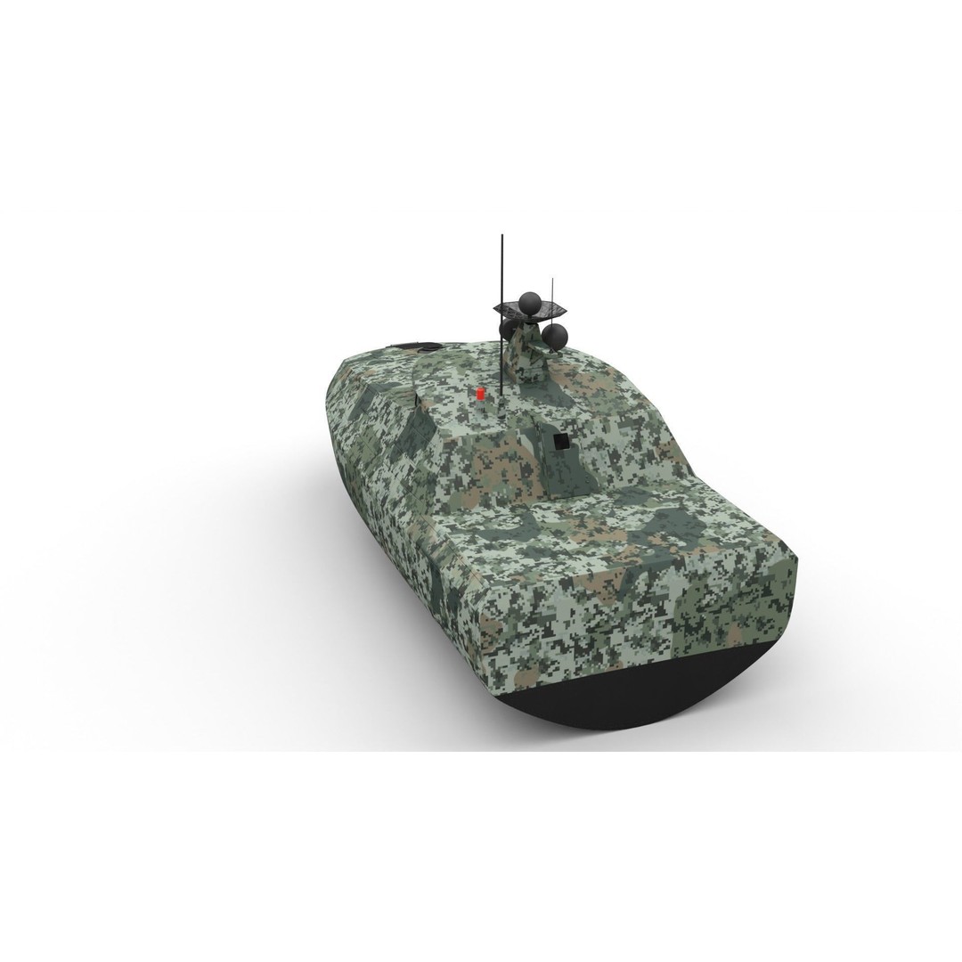 Naval Military Drone Boat 3D Model – PBR Game Ready, FBX - View 6