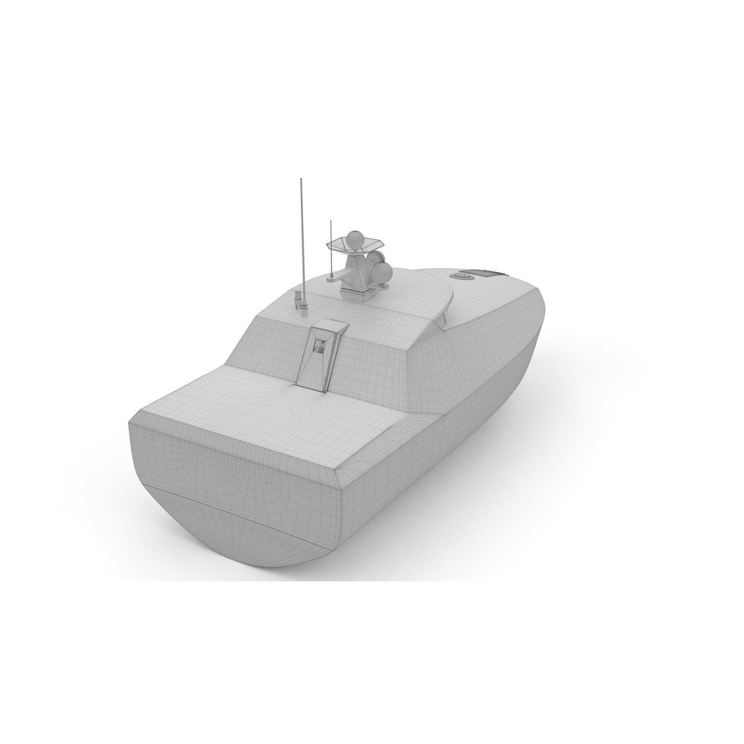 Naval Military Drone Boat 3D Model – PBR Game Ready, FBX - View 7