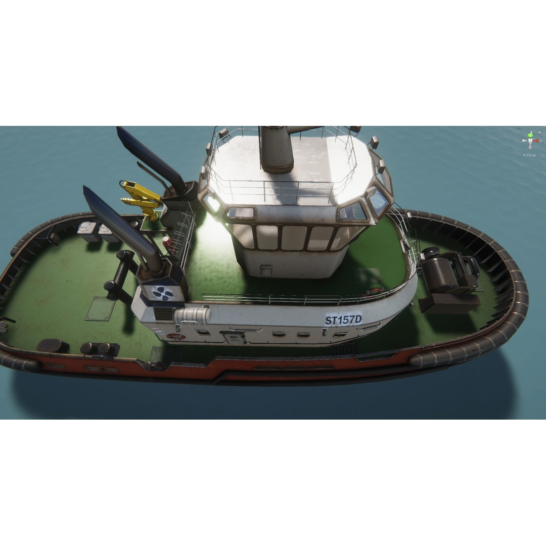 Tug Ship 3D Model – Low Poly Nautical Asset for Games, FBX