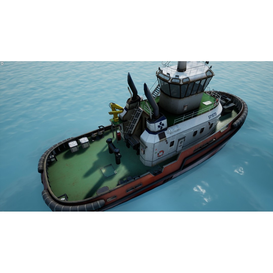 Tug Ship 3D Model – Low Poly Nautical Asset for Games, FBX - View 14