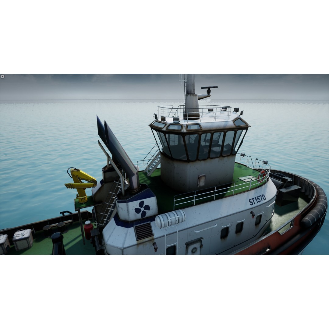 Tug Ship 3D Model – Low Poly Nautical Asset for Games, FBX - View 17