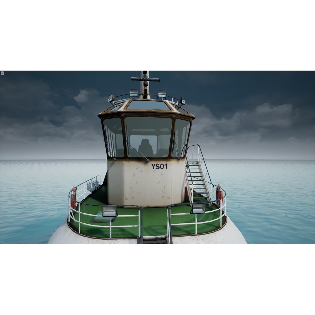 Tug Ship 3D Model – Low Poly Nautical Asset for Games, FBX - View 19