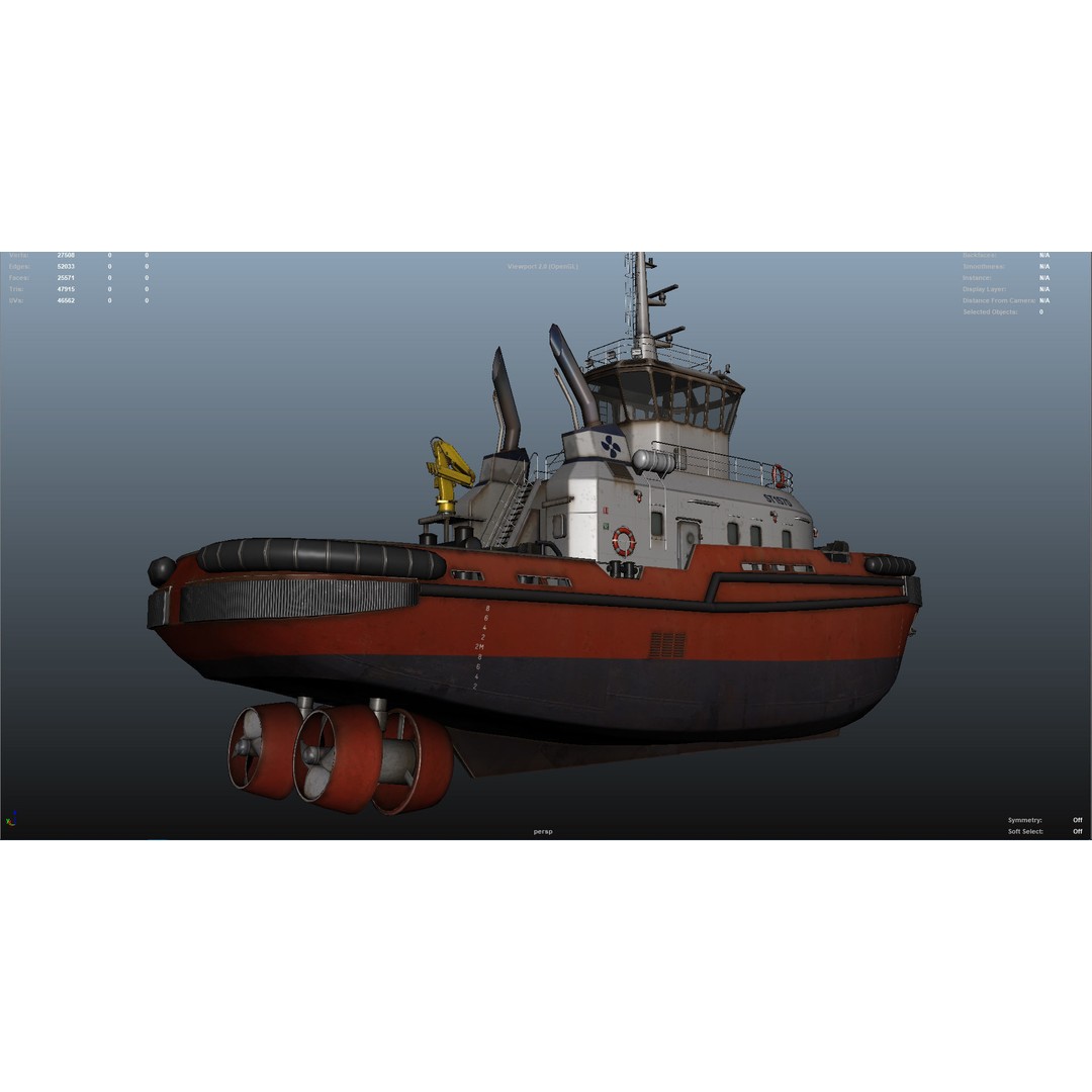 Tug Ship 3D Model – Low Poly Nautical Asset for Games, FBX - View 28