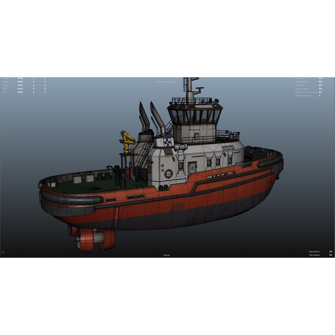 Tug Ship 3D Model – Low Poly Nautical Asset for Games, FBX - View 33