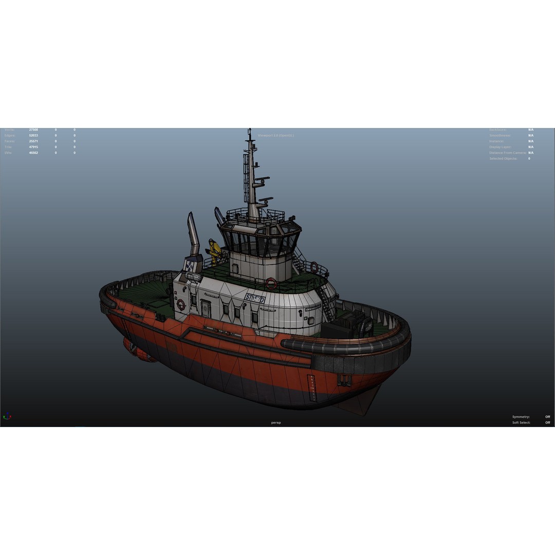 Tug Ship 3D Model – Low Poly Nautical Asset for Games, FBX - View 34