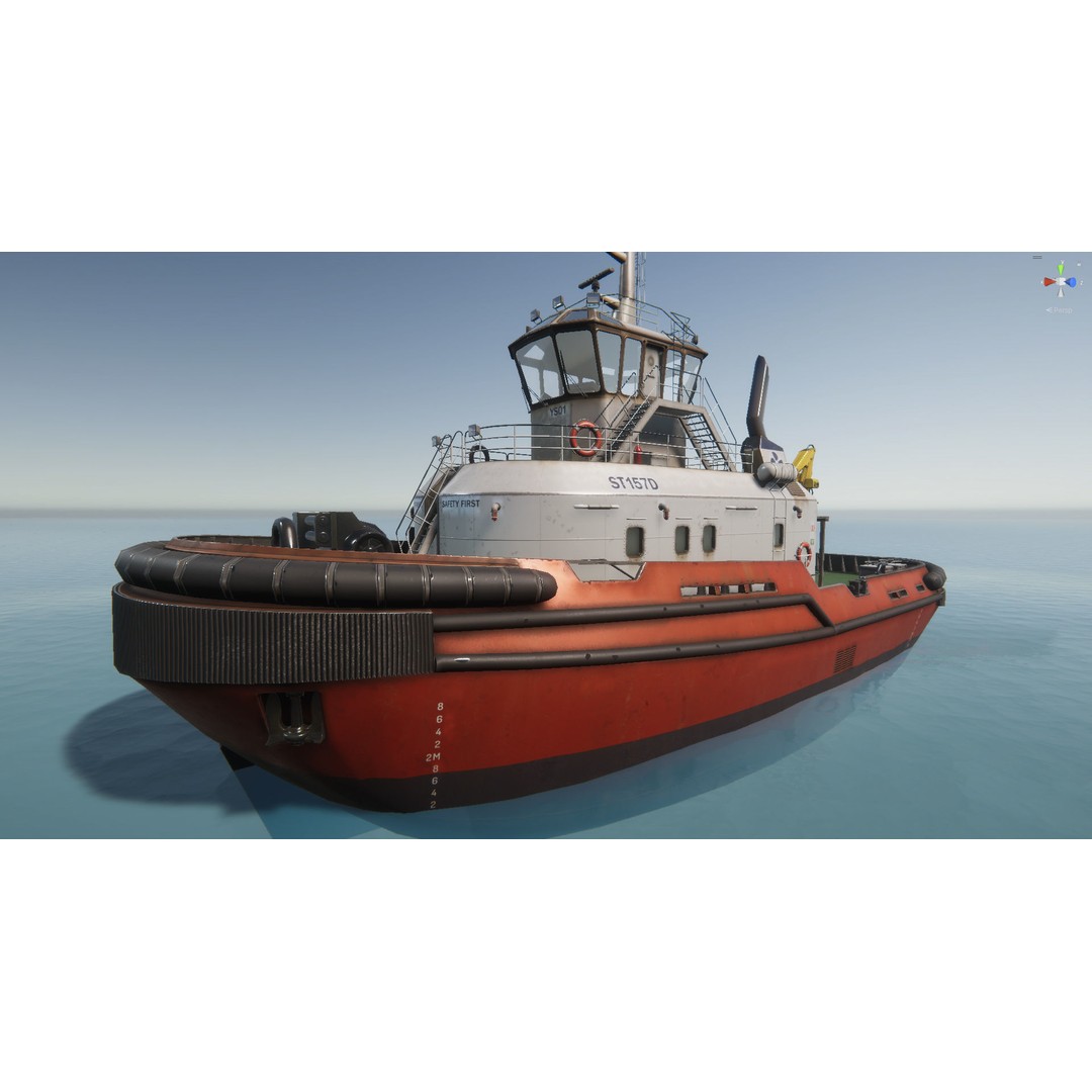 Tug Ship 3D Model – Low Poly Nautical Asset for Games, FBX - View 40