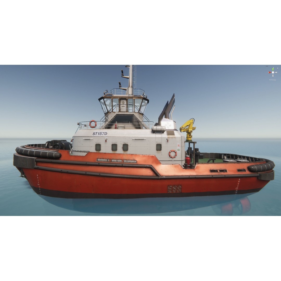 Tug Ship 3D Model – Low Poly Nautical Asset for Games, FBX - View 41