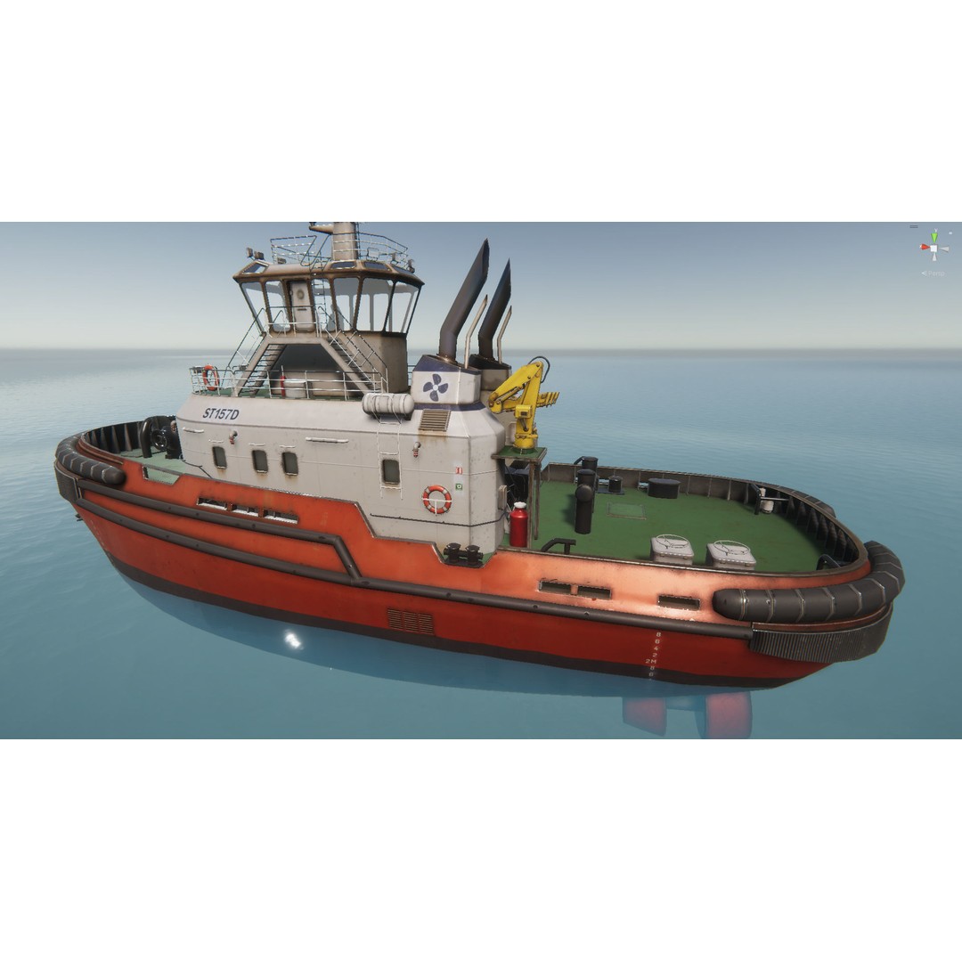 Tug Ship 3D Model – Low Poly Nautical Asset for Games, FBX - View 42