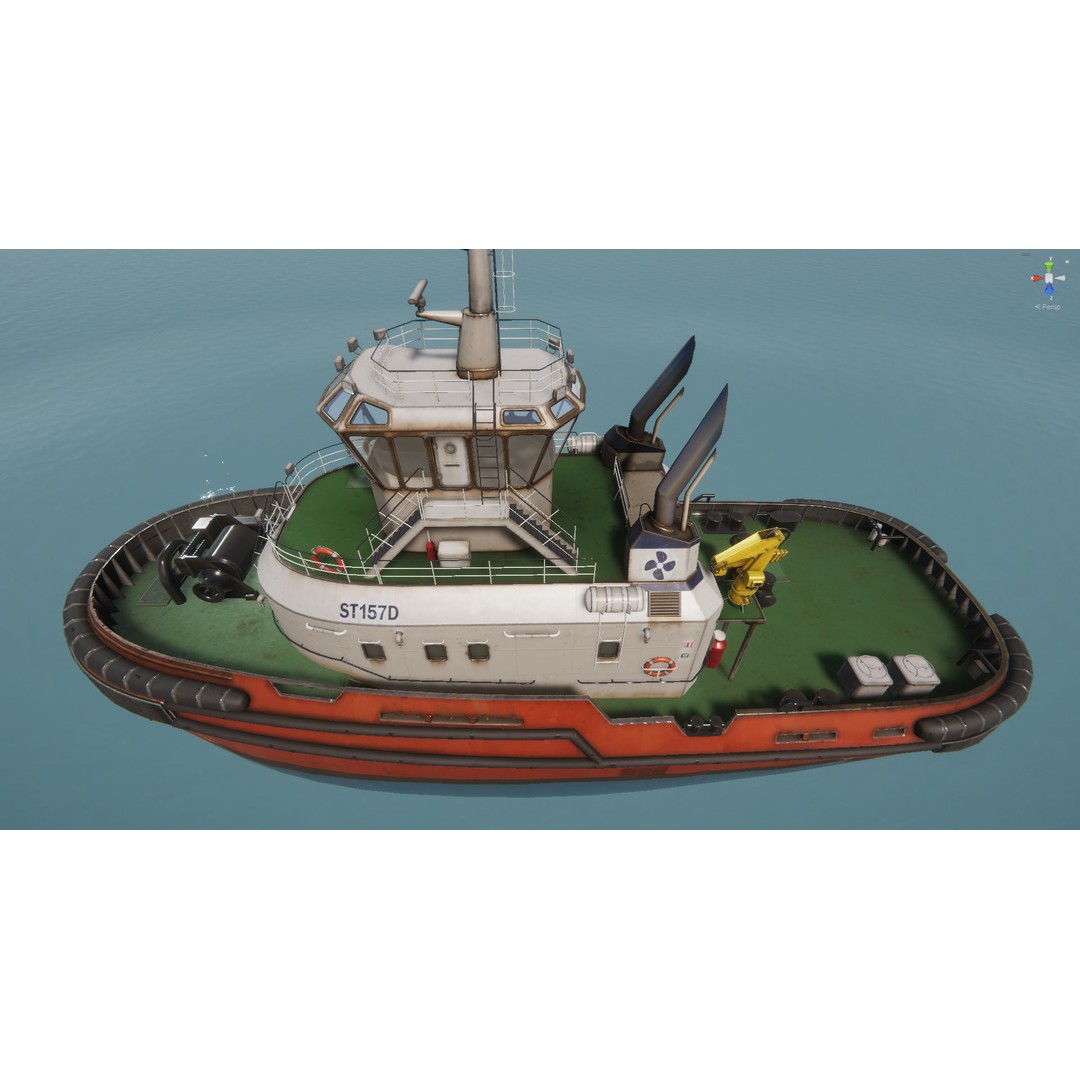 Tug Ship 3D Model – Low Poly Nautical Asset for Games, FBX - View 43