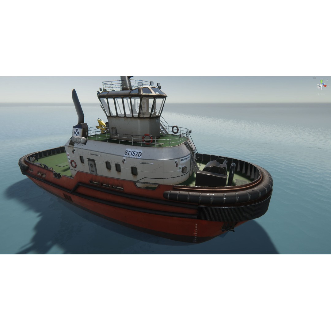 Tug Ship 3D Model – Low Poly Nautical Asset for Games, FBX - View 44