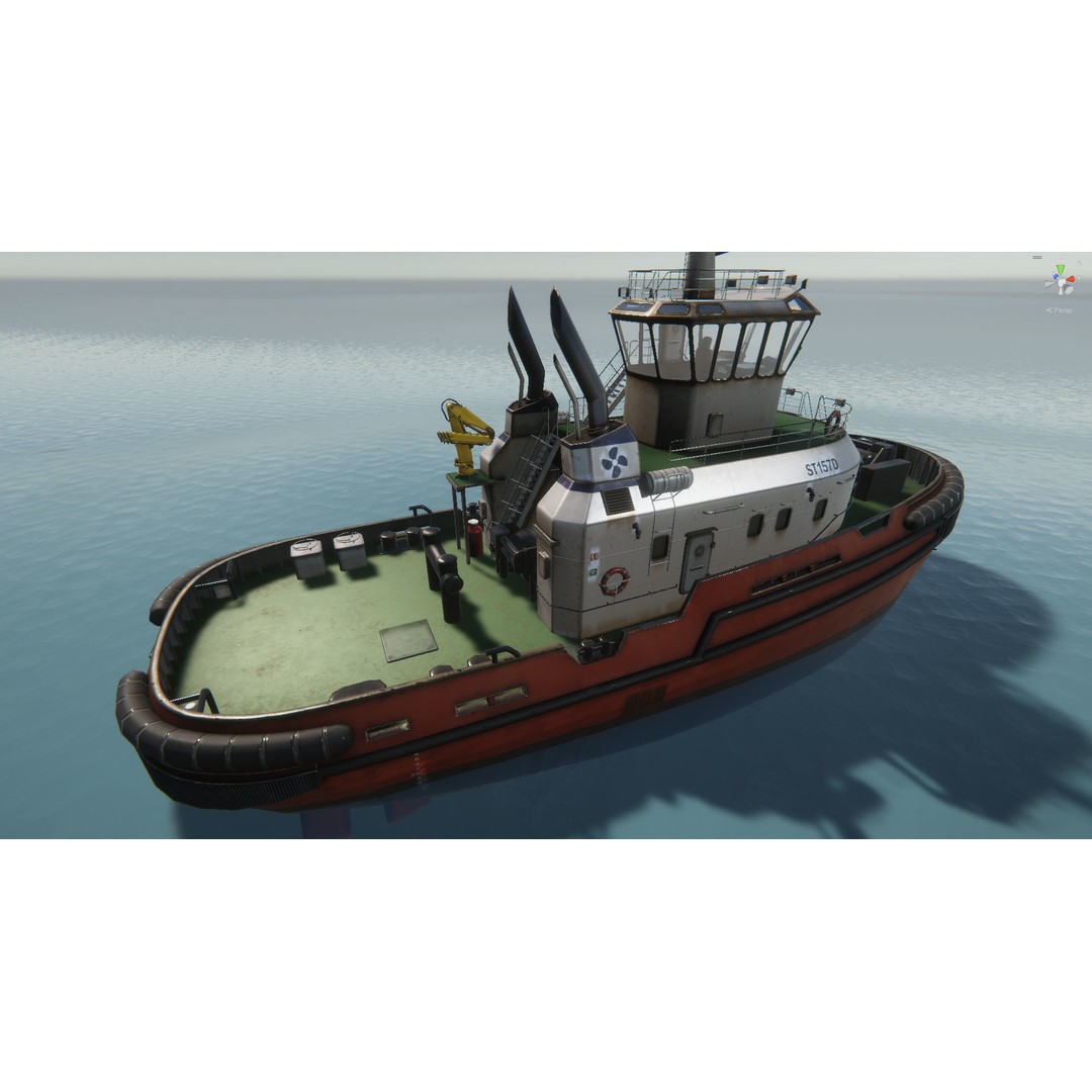 Tug Ship 3D Model – Low Poly Nautical Asset for Games, FBX - View 46