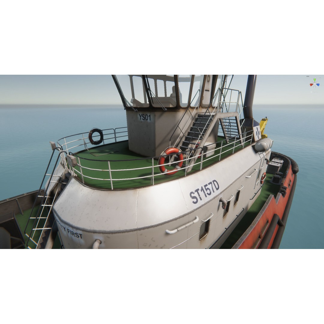 Tug Ship 3D Model – Low Poly Nautical Asset for Games, FBX - View 49