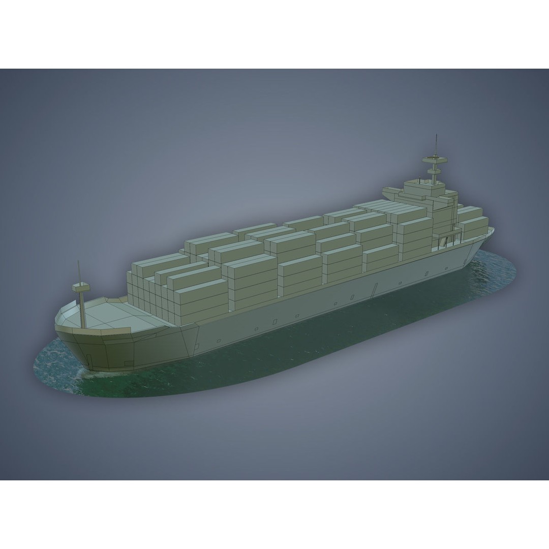 Cargo Ship 3D Model – Low Poly Industrial Vessel, Game Ready FBX - View 10