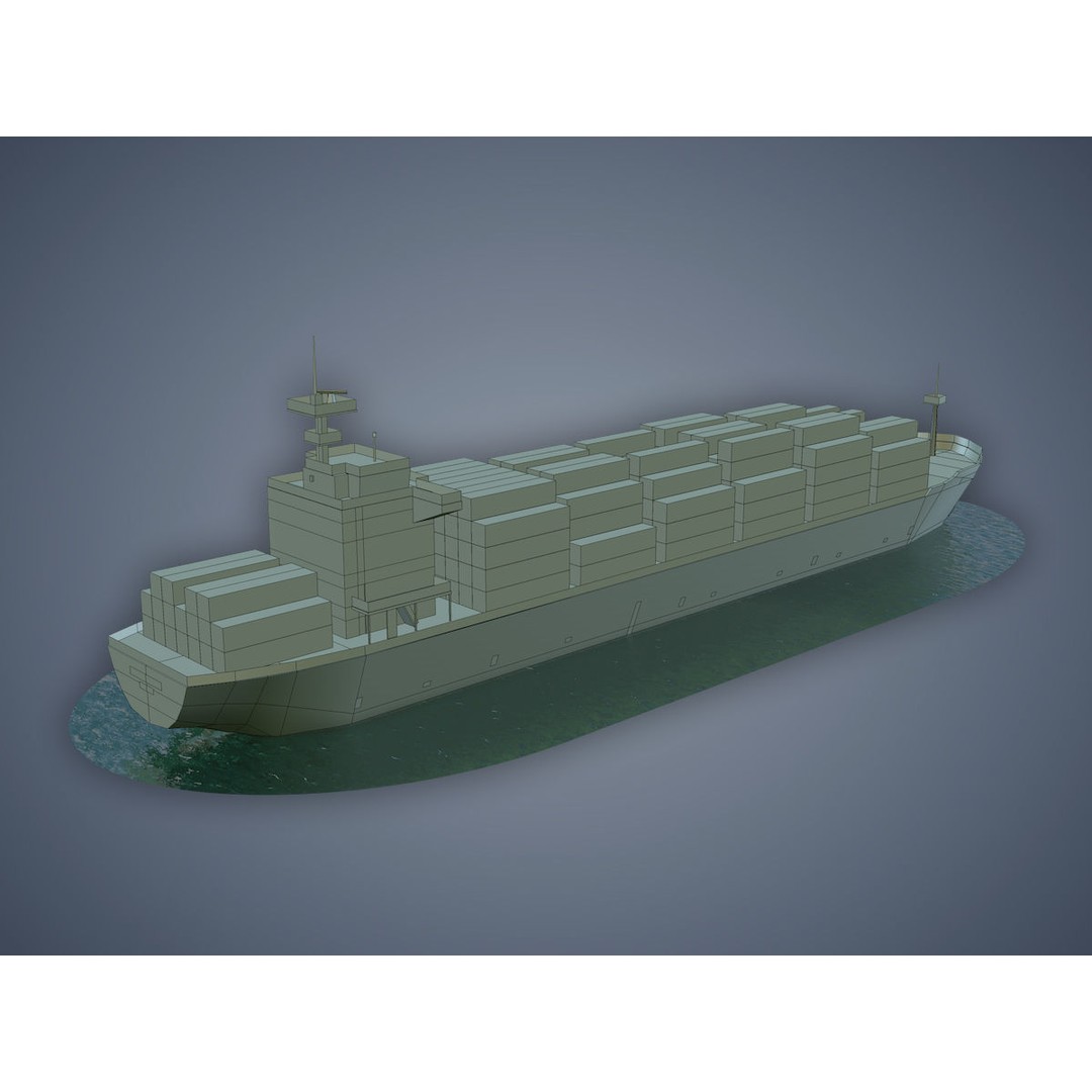 Cargo Ship 3D Model – Low Poly Industrial Vessel, Game Ready FBX - View 11