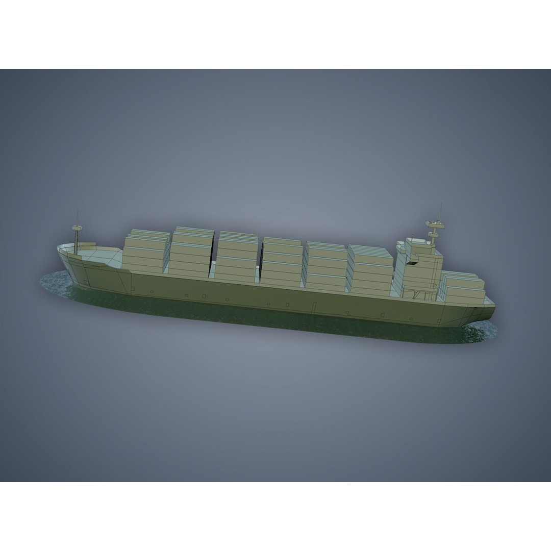 Cargo Ship 3D Model – Low Poly Industrial Vessel, Game Ready FBX - View 12