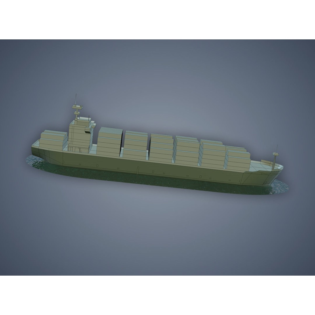 Cargo Ship 3D Model – Low Poly Industrial Vessel, Game Ready FBX - View 13