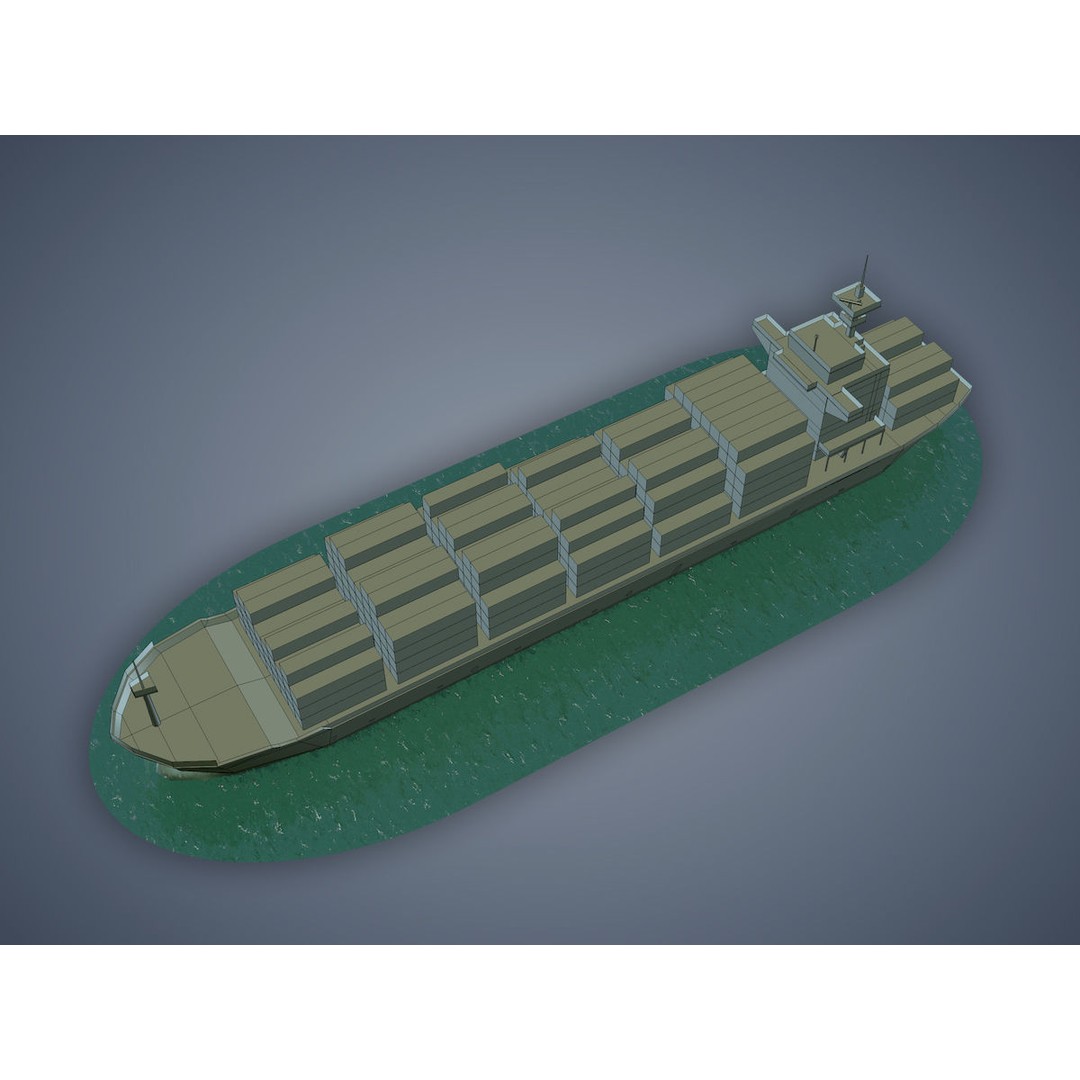 Cargo Ship 3D Model – Low Poly Industrial Vessel, Game Ready FBX - View 14