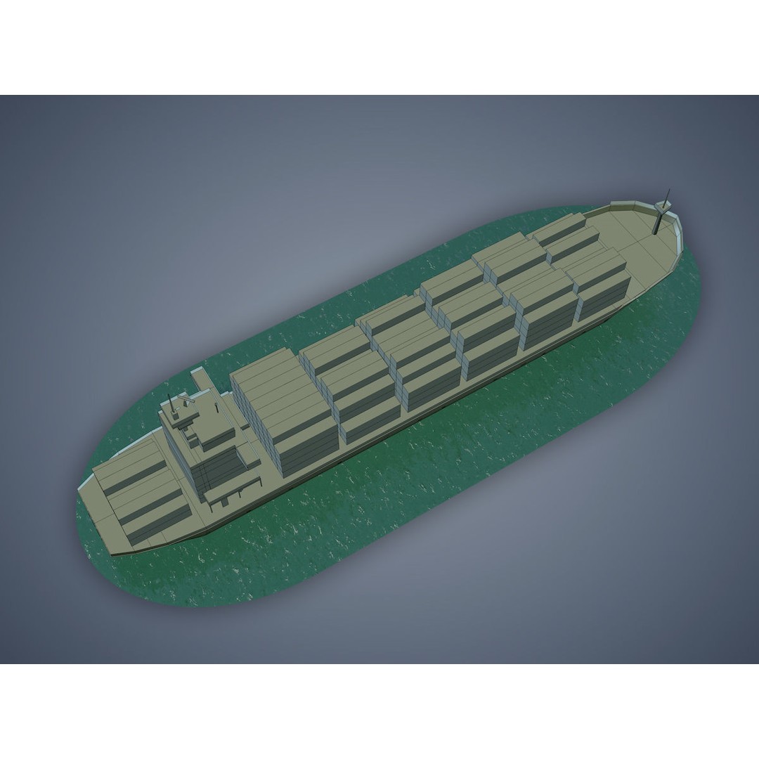 Cargo Ship 3D Model – Low Poly Industrial Vessel, Game Ready FBX - View 15