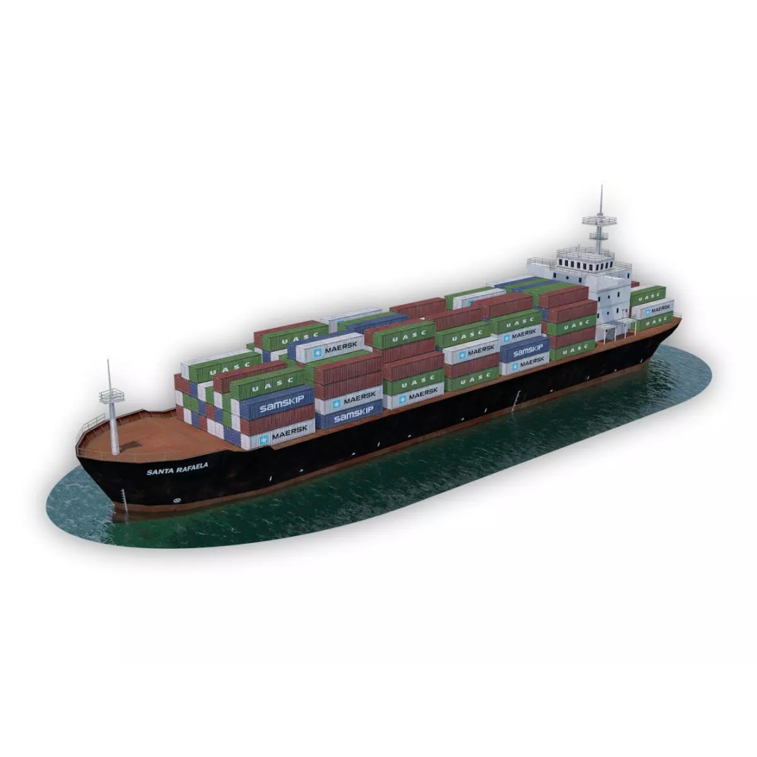 Cargo Ship 3D Model – Low Poly Industrial Vessel, Game Ready FBX - View 2