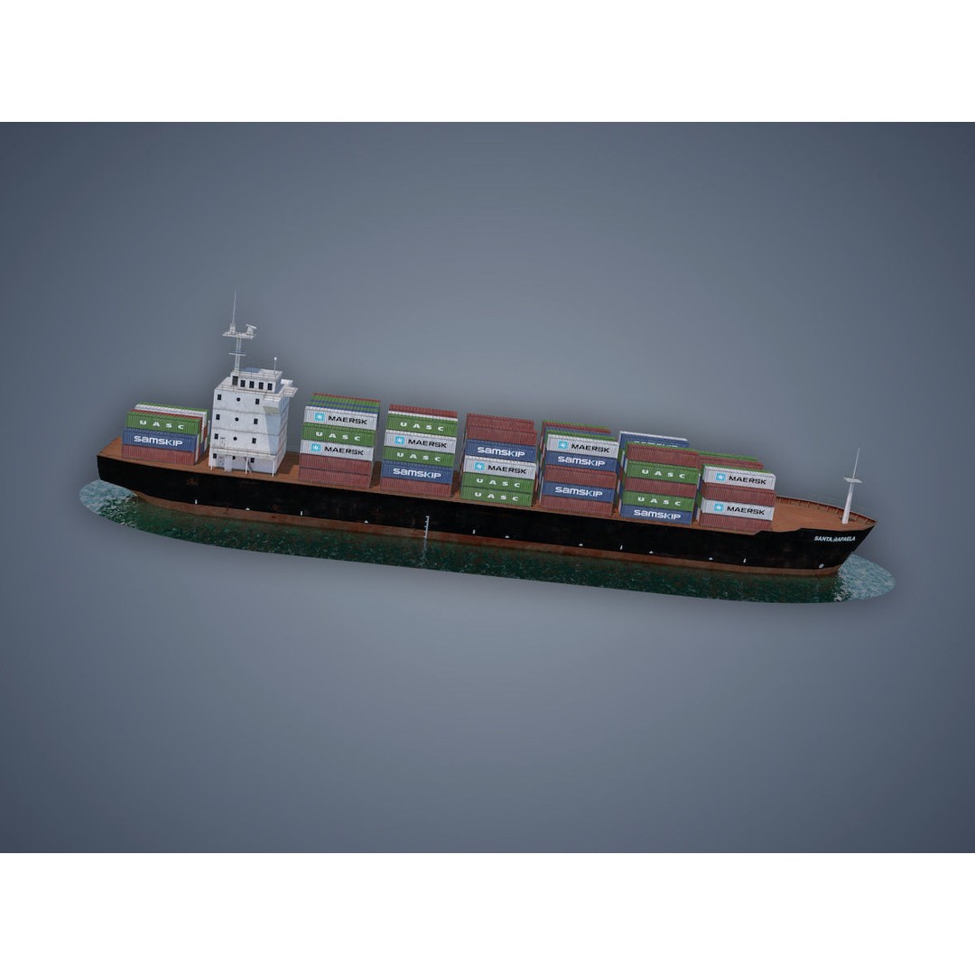 Cargo Ship 3D Model – Low Poly Industrial Vessel, Game Ready FBX - View 5
