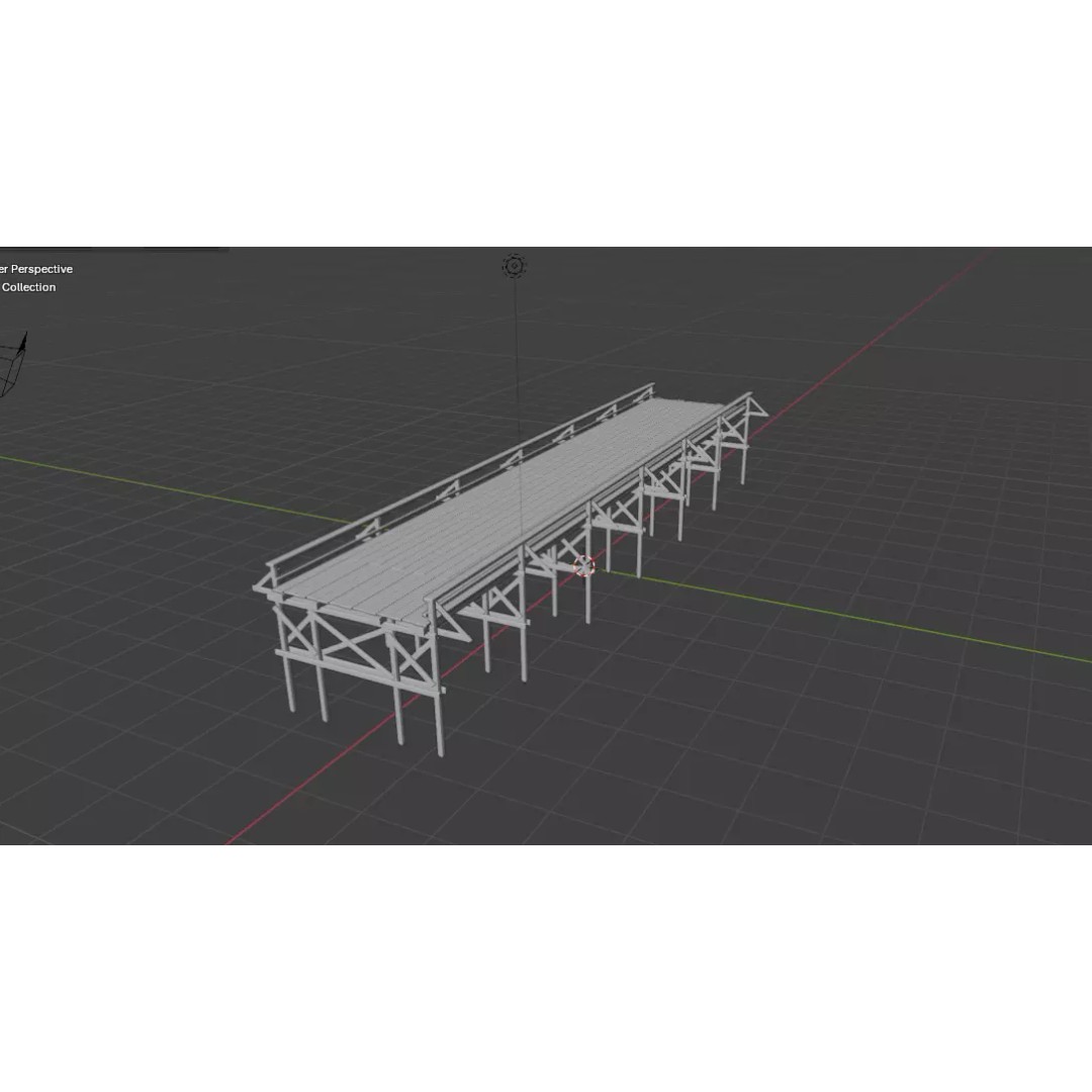 Coastal Sea Pier 3D Model – PBR Game-Ready Asset, FBX, OBJ, Blender