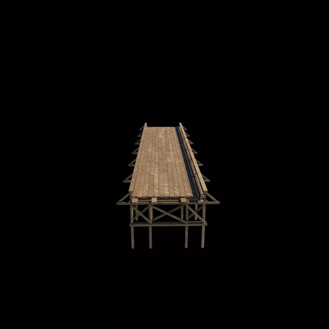 Coastal Sea Pier 3D Model – PBR Game-Ready Asset, FBX, OBJ, Blender - View 3