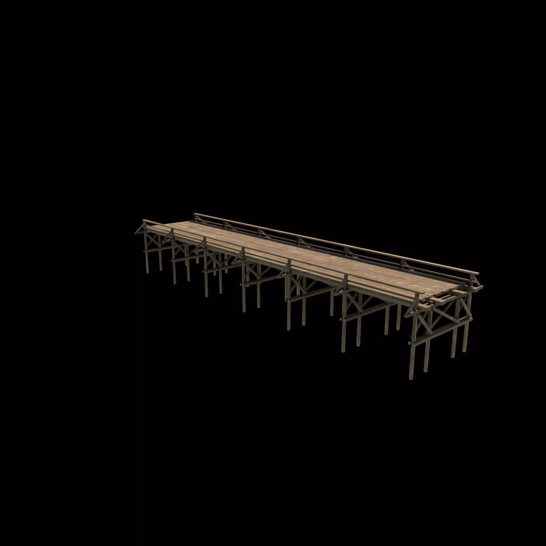 Coastal Sea Pier 3D Model – PBR Game-Ready Asset, FBX, OBJ, Blender - View 5