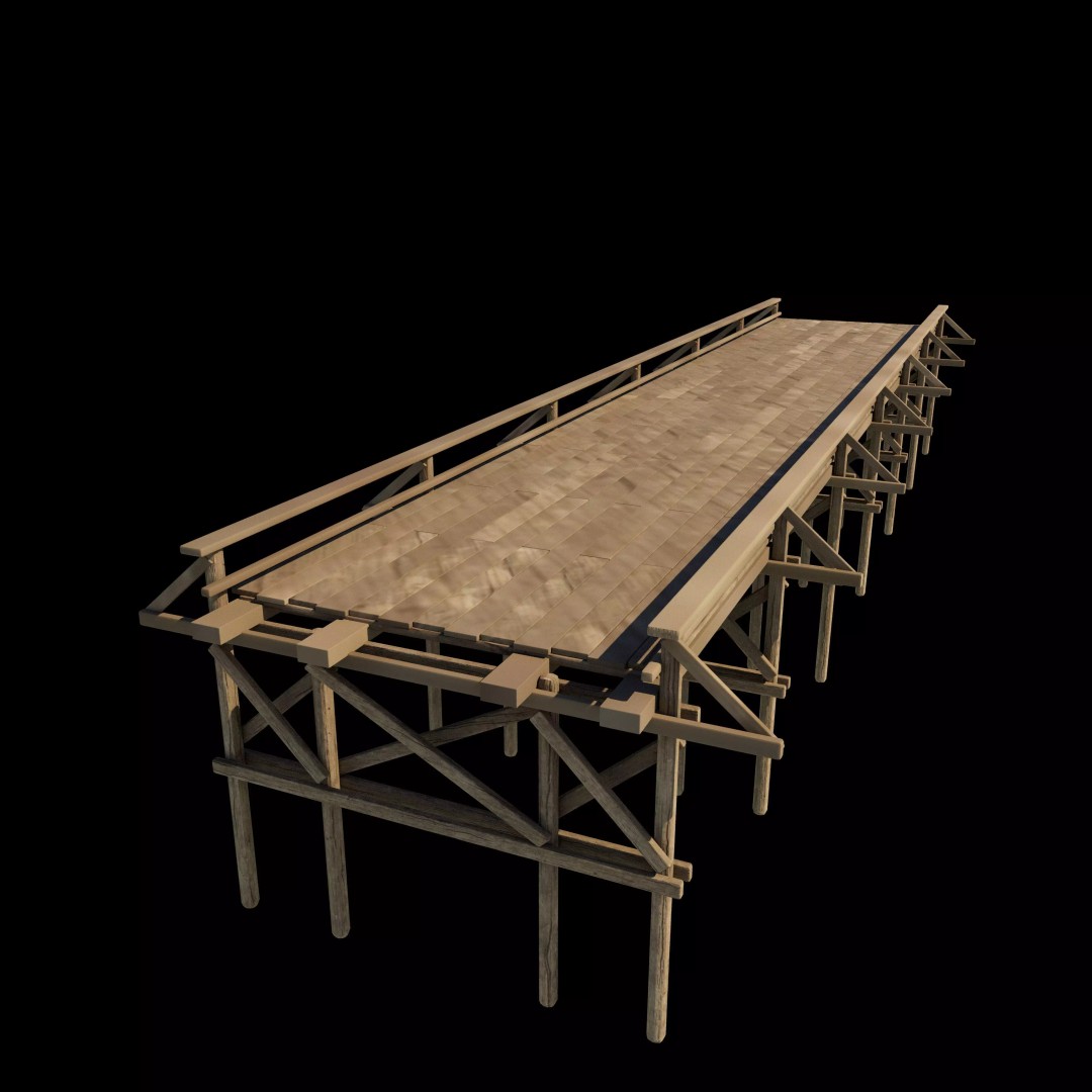 Coastal Sea Pier 3D Model – PBR Game-Ready Asset, FBX, OBJ, Blender - View 7
