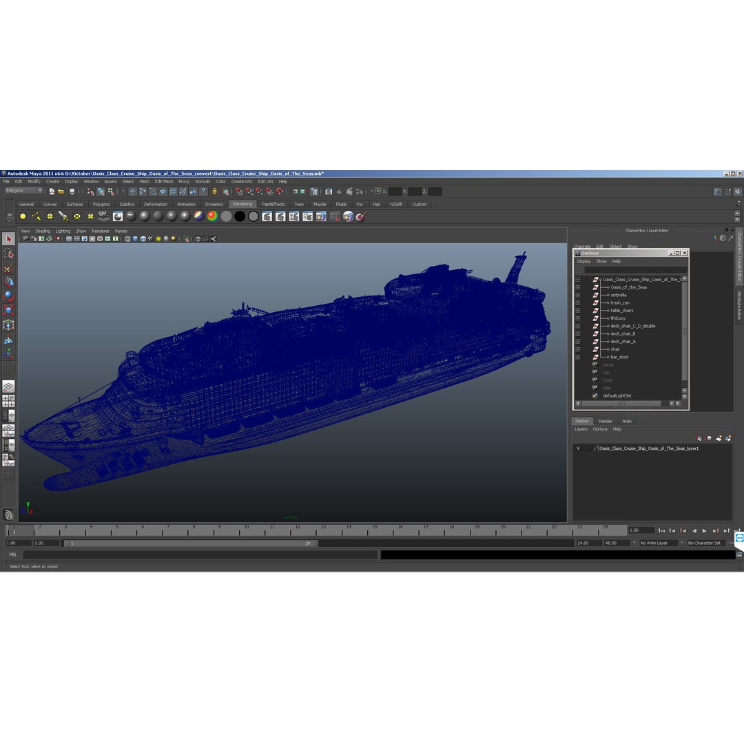Passenger Cruise Ship 3D Model – Luxury Vessel for Tourism, FBX, OBJ