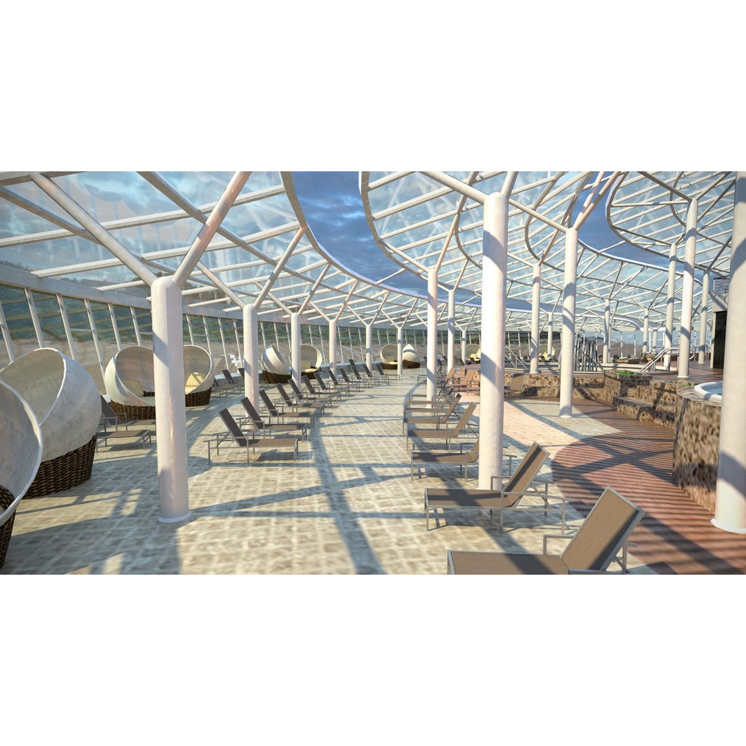 Passenger Cruise Ship 3D Model – Luxury Vessel for Tourism, FBX, OBJ - View 12