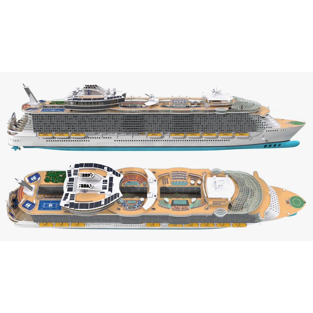 Passenger Cruise Ship 3D Model – Luxury Vessel for Tourism, FBX, OBJ - View 16