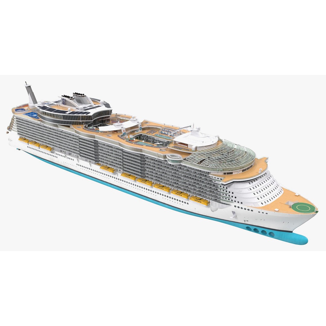 Passenger Cruise Ship 3D Model – Luxury Vessel for Tourism, FBX, OBJ - View 17