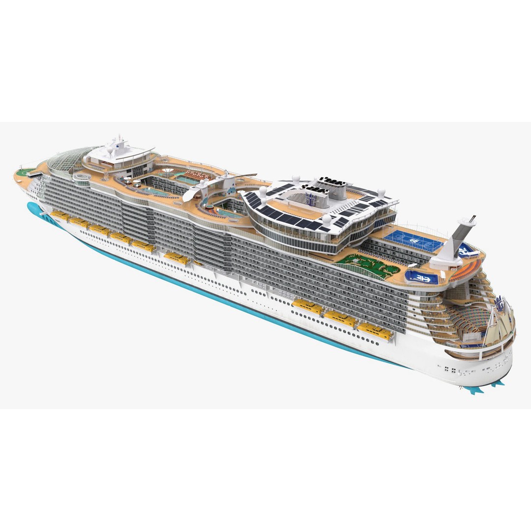 Passenger Cruise Ship 3D Model – Luxury Vessel for Tourism, FBX, OBJ - View 18