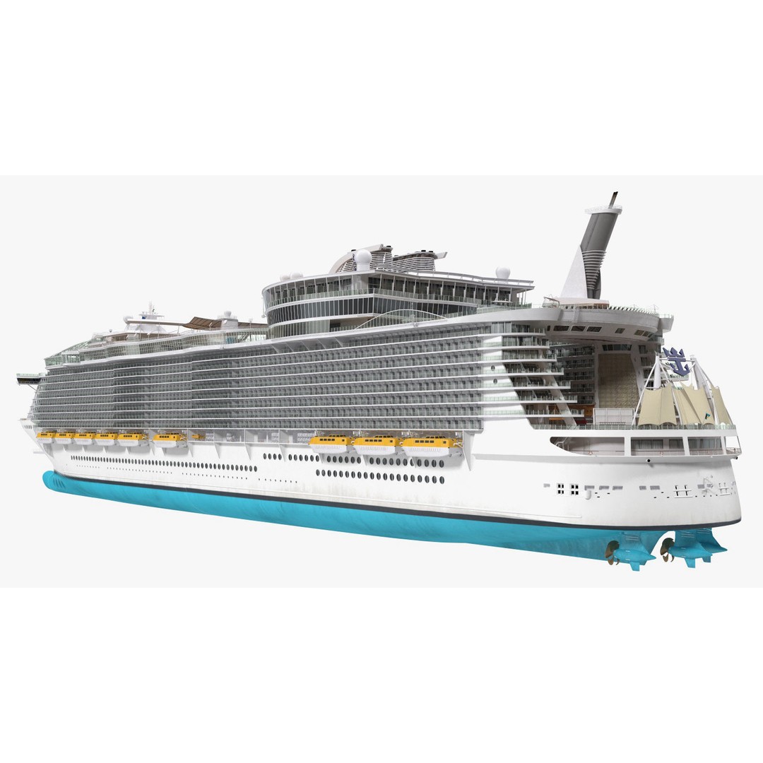 Passenger Cruise Ship 3D Model – Luxury Vessel for Tourism, FBX, OBJ - View 19