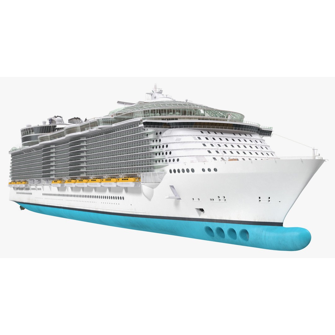 Passenger Cruise Ship 3D Model – Luxury Vessel for Tourism, FBX, OBJ - View 21