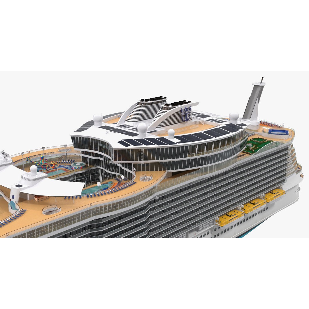 Passenger Cruise Ship 3D Model – Luxury Vessel for Tourism, FBX, OBJ - View 23