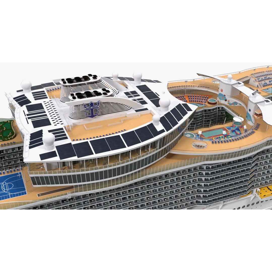 Passenger Cruise Ship 3D Model – Luxury Vessel for Tourism, FBX, OBJ - View 24
