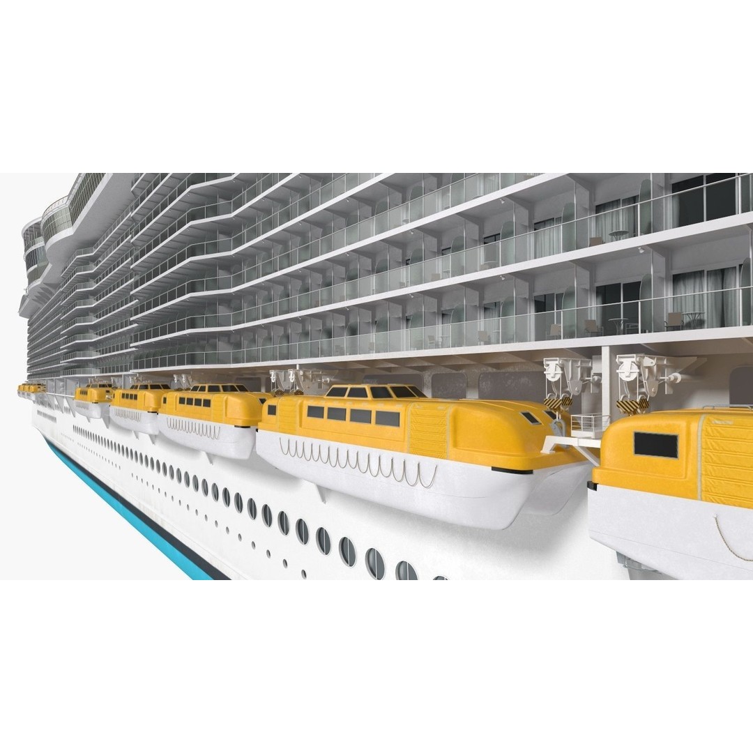 Passenger Cruise Ship 3D Model – Luxury Vessel for Tourism, FBX, OBJ - View 29