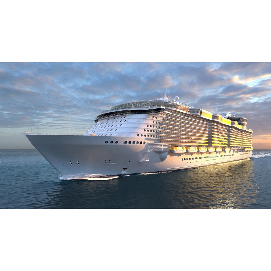 Passenger Cruise Ship 3D Model – Luxury Vessel for Tourism, FBX, OBJ - View 4