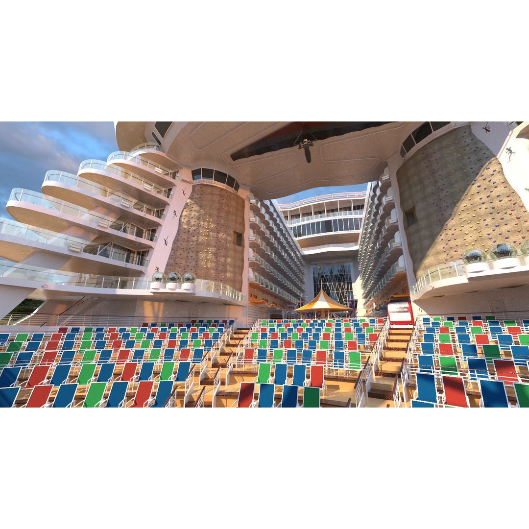 Passenger Cruise Ship 3D Model – Luxury Vessel for Tourism, FBX, OBJ - View 7