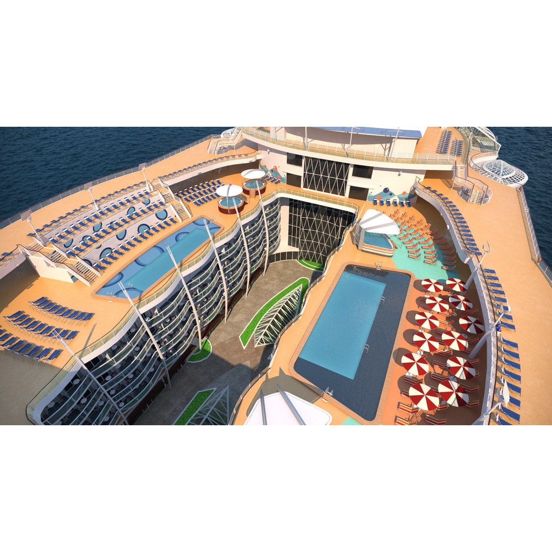 Passenger Cruise Ship 3D Model – Luxury Vessel for Tourism, FBX, OBJ - View 8