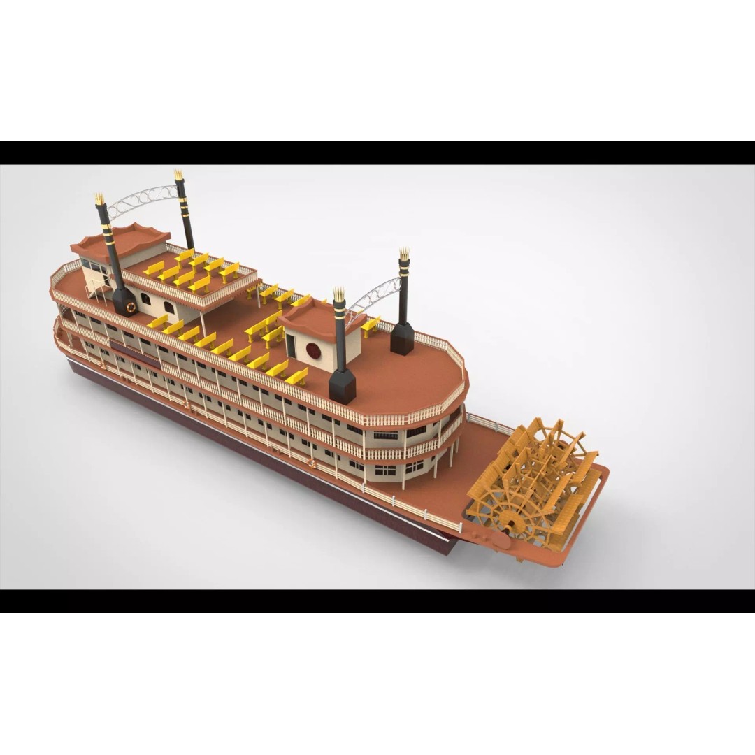 Paddle Boat 3D Model – Low Poly Watercraft, FBX, Game Ready