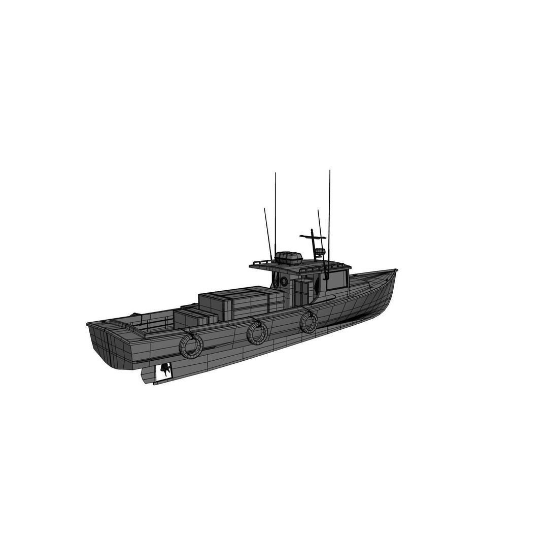 Lobster Fishing Boat 3D Model – PBR Recreational Watercraft, FBX & OBJ