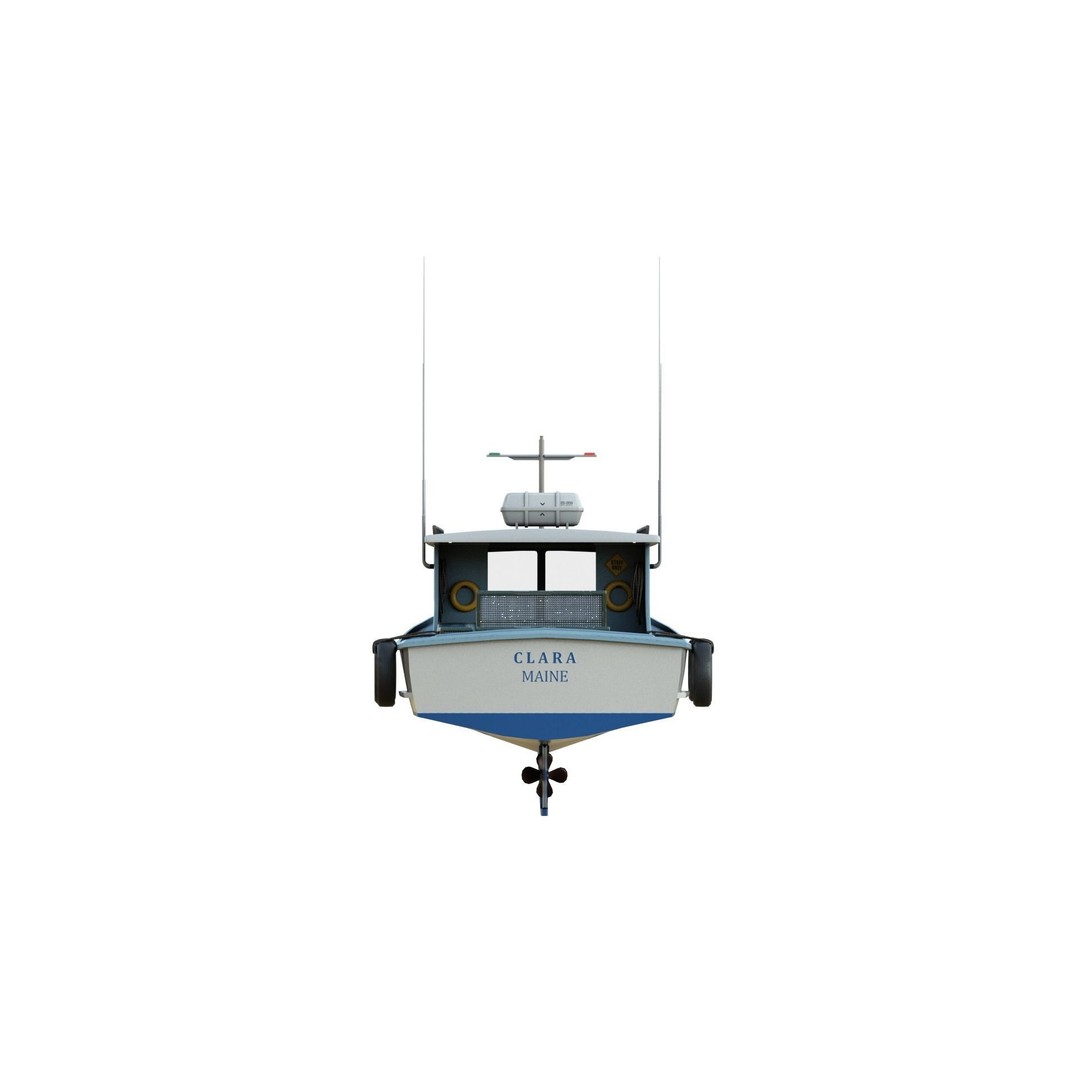 Lobster Fishing Boat 3D Model – PBR Recreational Watercraft, FBX & OBJ - View 10